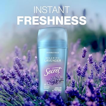 Secret Antiperspirant and Deodorant for Women, Original Clear Gel, Luxe Lavender Scent, 2.6 Ounce (Pack of 4)