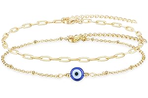 🧿Nazar Evil Eye Bracelet/Anklets | Gold Plated Layered Amulet for Women Jewelry