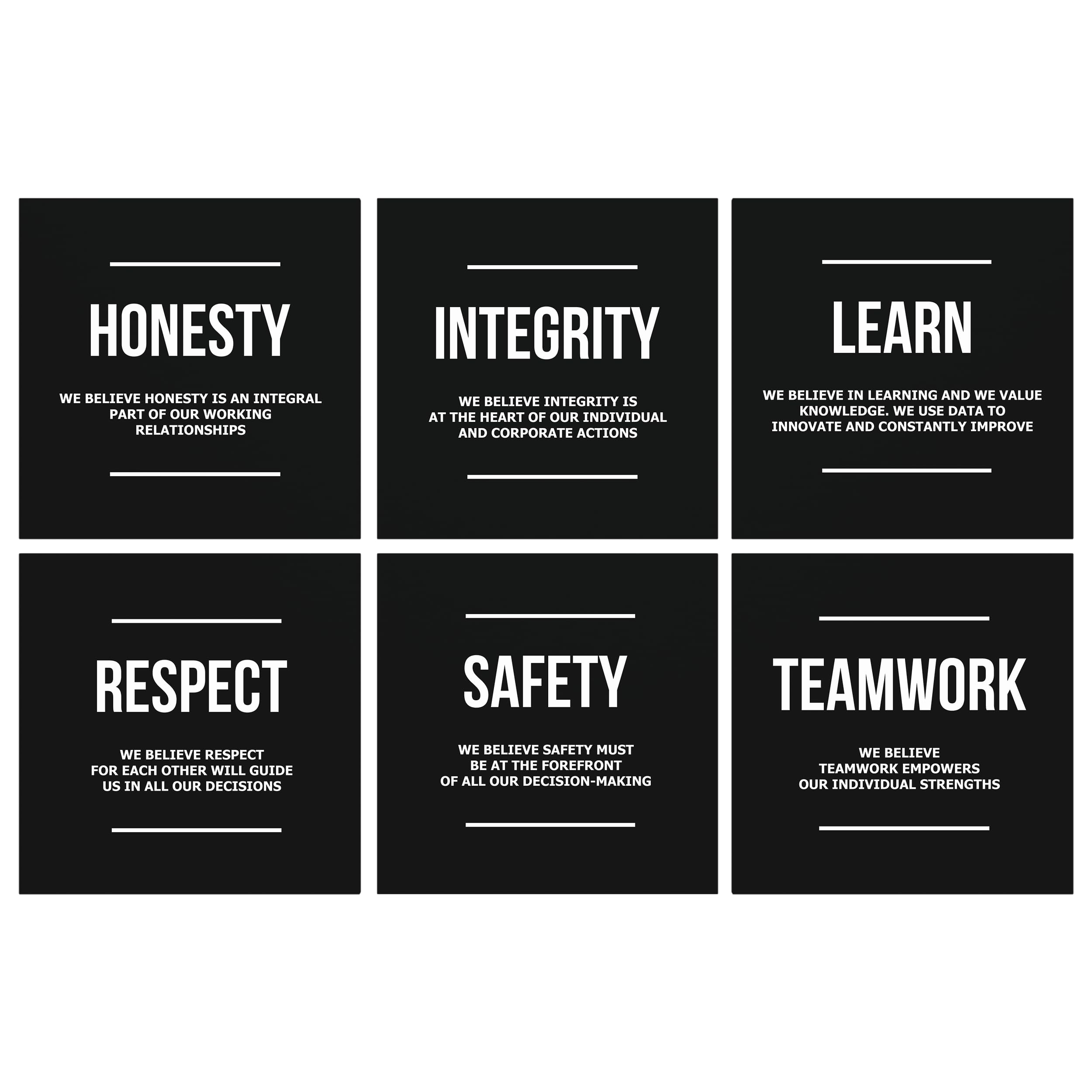 6X Motivational canvas, wall art for bedroom and office, inspirational black and white canvas poster, motivational poster set, decor bundle for home, wall pictures for living room (6x - 20 X 20 in)