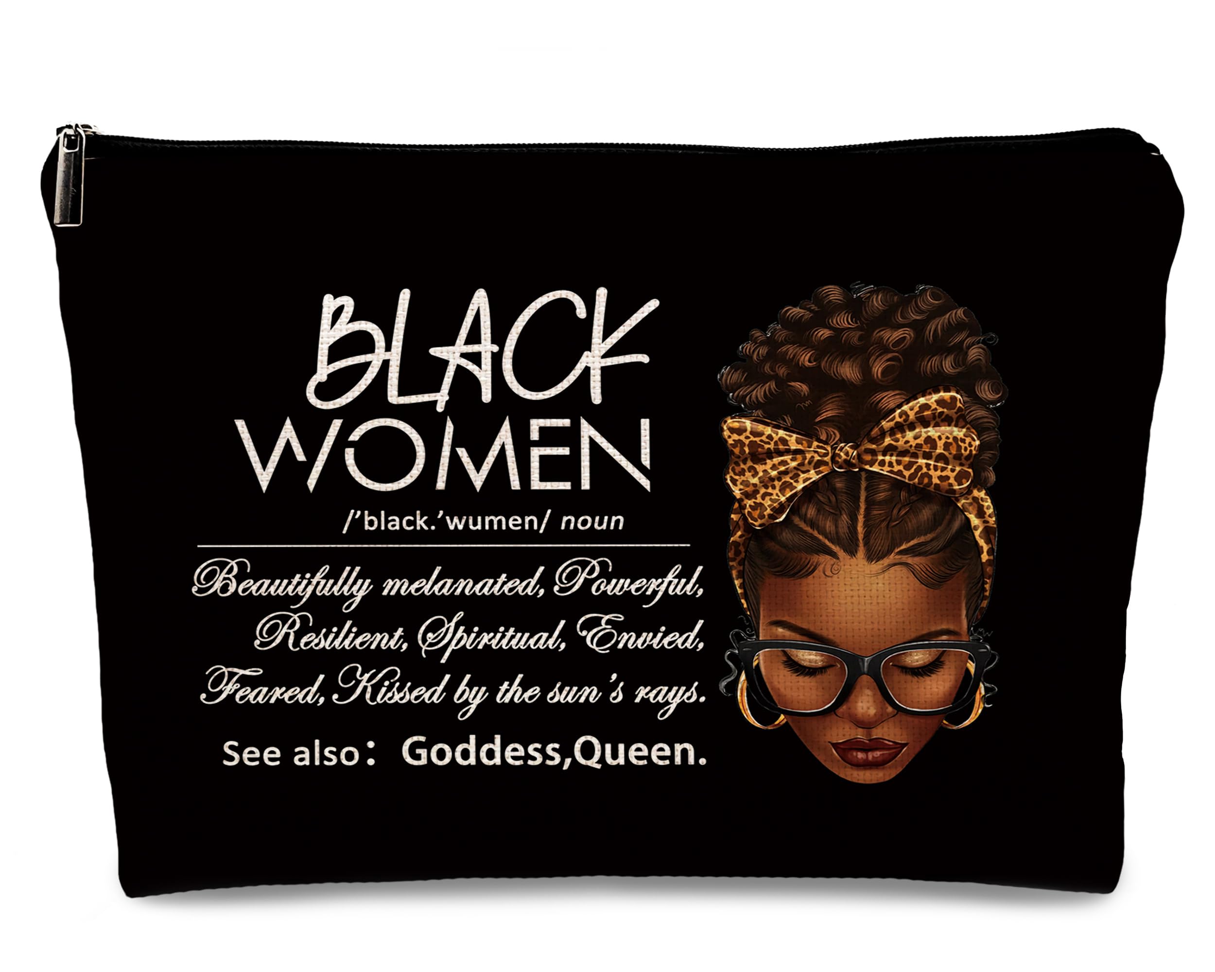 kdqua African American Makeup Bag, Inspirational Black