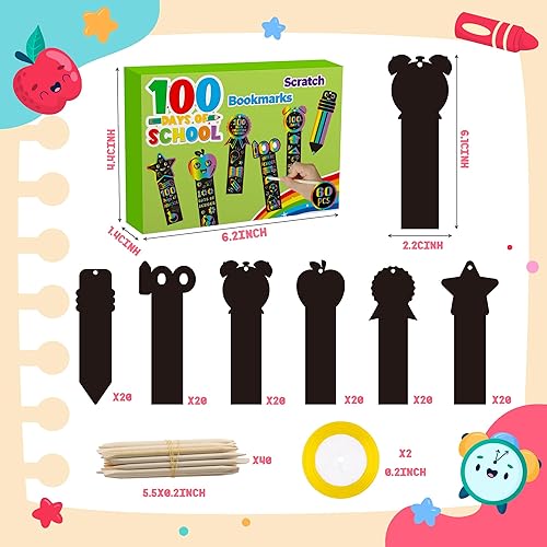 Miniatura 8 de BeYumi Juego de 72 piezas de papel de rascar de calabaza de Halloween para niños, papel mágico para rascar, tarjetas de máscara de manualidades,