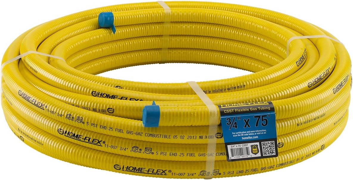 HomeFlex 11-00775 3/4-Inch x 75-Feet Corrugated Tubing, Stainless Steel