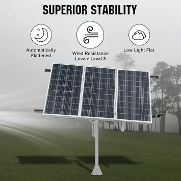 ECO-WORTHY Solar Panel Single Axis Tracking System (Increase 30% Power) with Tracker Controller,High Stability, Multi-Angle Adjustment,Ideal for Different Solar Panels, for Yard/Farm/Field/Garden