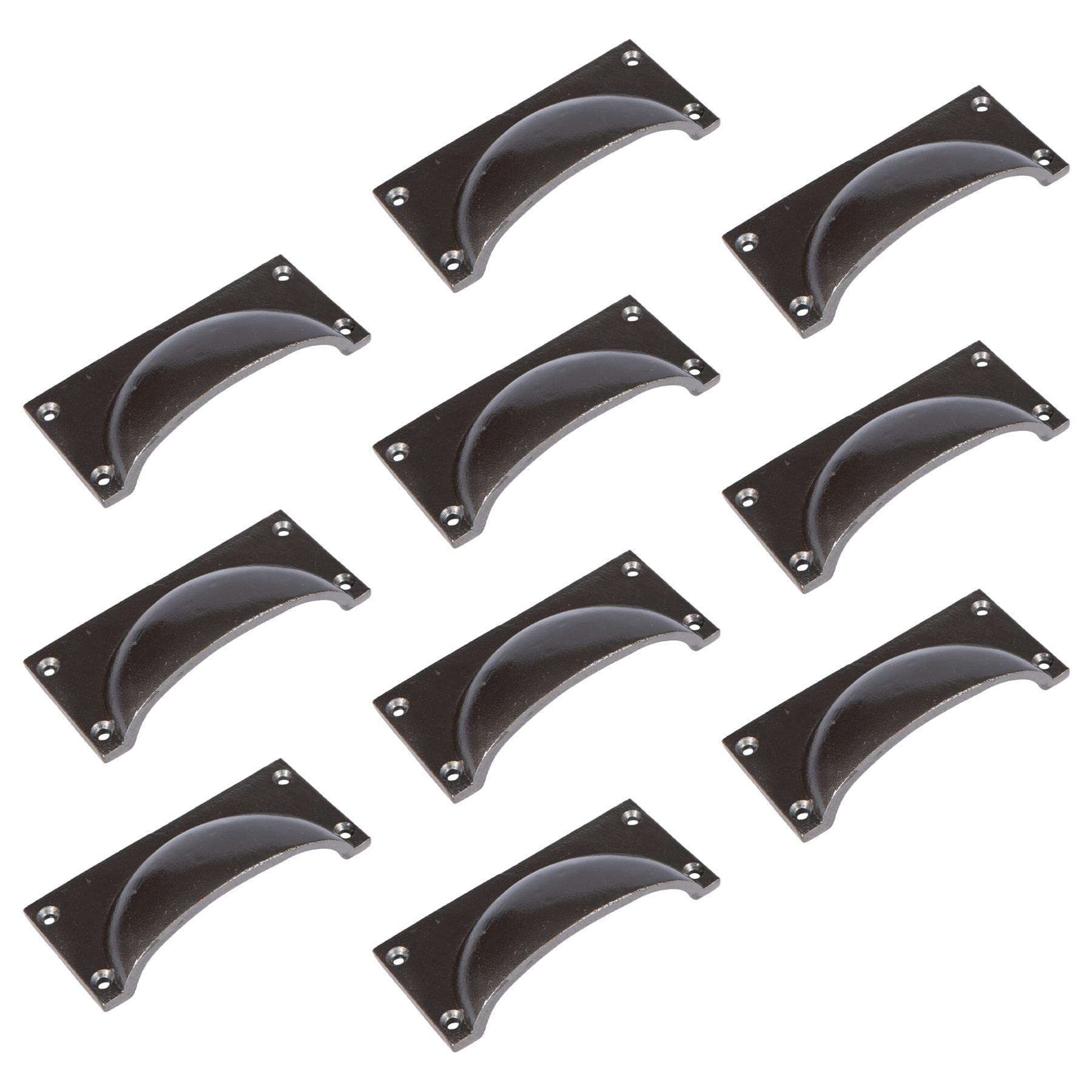 Hammer And Tongs Raw Hammer & Tongs Rectangular Cabinet Drawer Pull - W105mm X H50mm - Pack Of 10 - Home Cupboard Door Knob Handles Screws Included