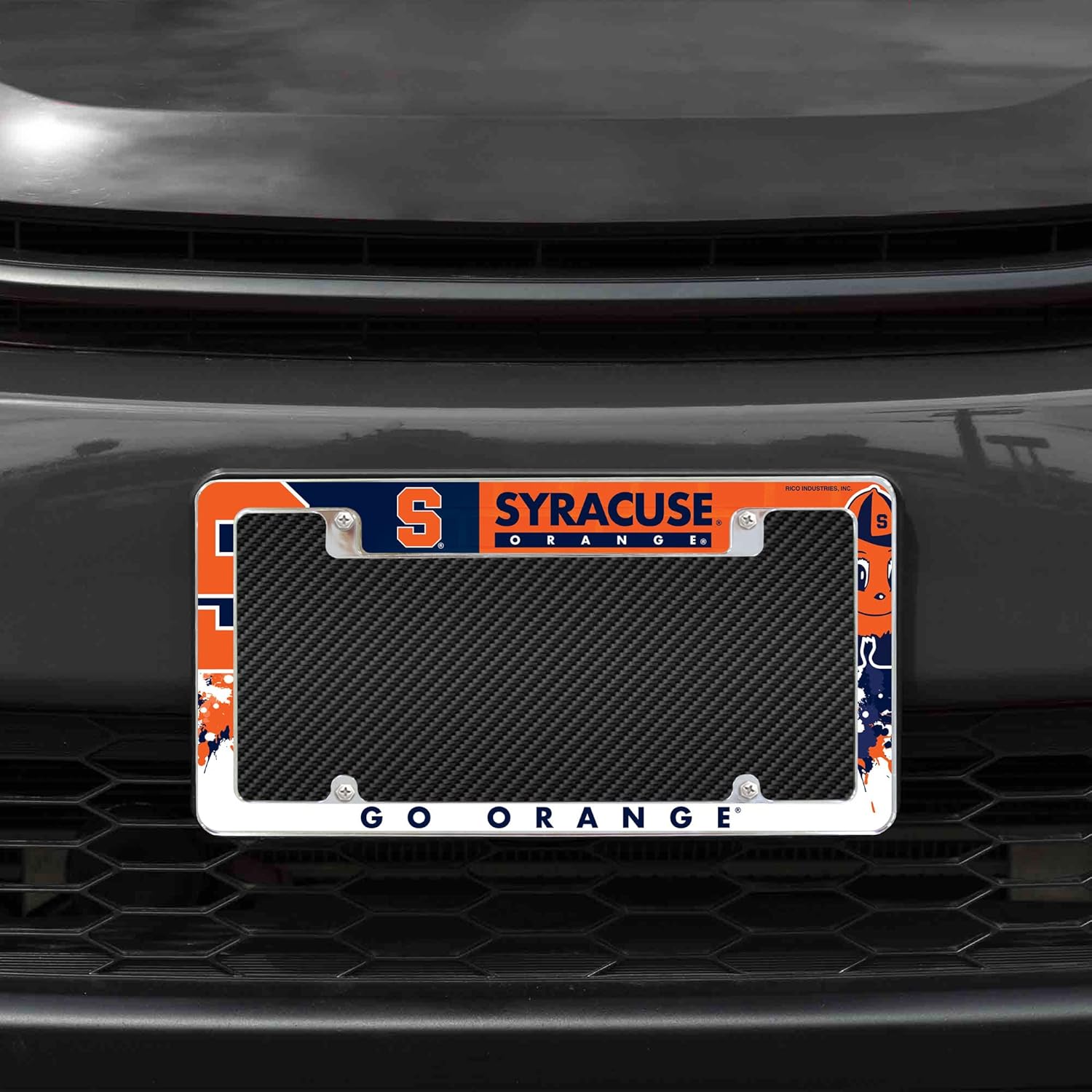 Rico Industries NCAA Syracuse Orange Primary 12" x 6" Chrome All Over Automotive License Plate Frame for Car/Truck/SUV - Image 2