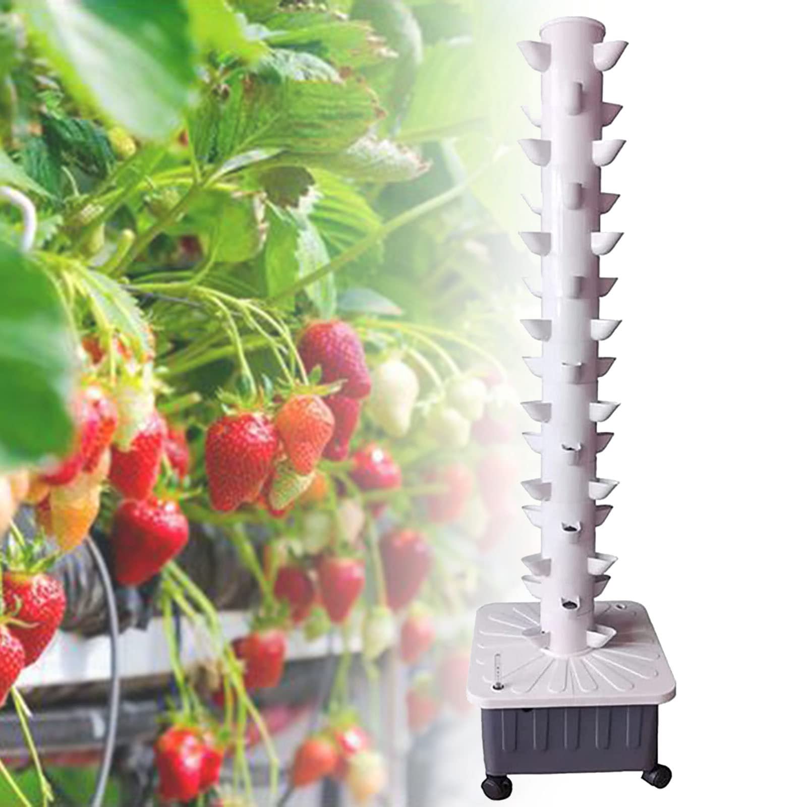Zestaw do uprawy hydroponiki, pionowy aeroponiczny ogród z 45 otworami, bezglebowy system uprawy, zawiera pompkę i timer do łatwego ogrodnictwa w pomieszczeniach