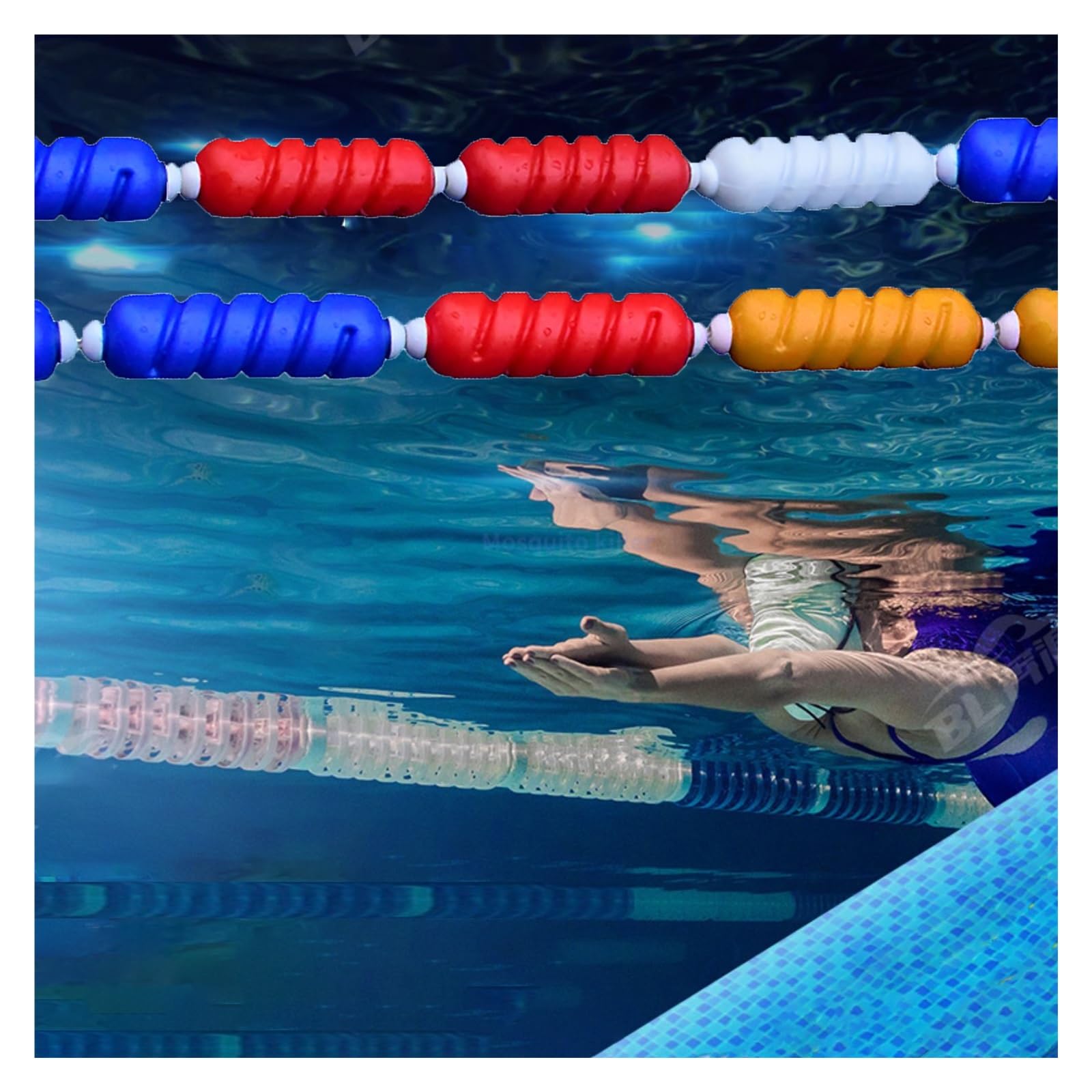 Ibowz One Color Swimming Pool Safety Rope, Pool Rope Floats To Divide Pool 5 10 15 20M Floating Cordon Safety Divider Line Swimming Lane Lines