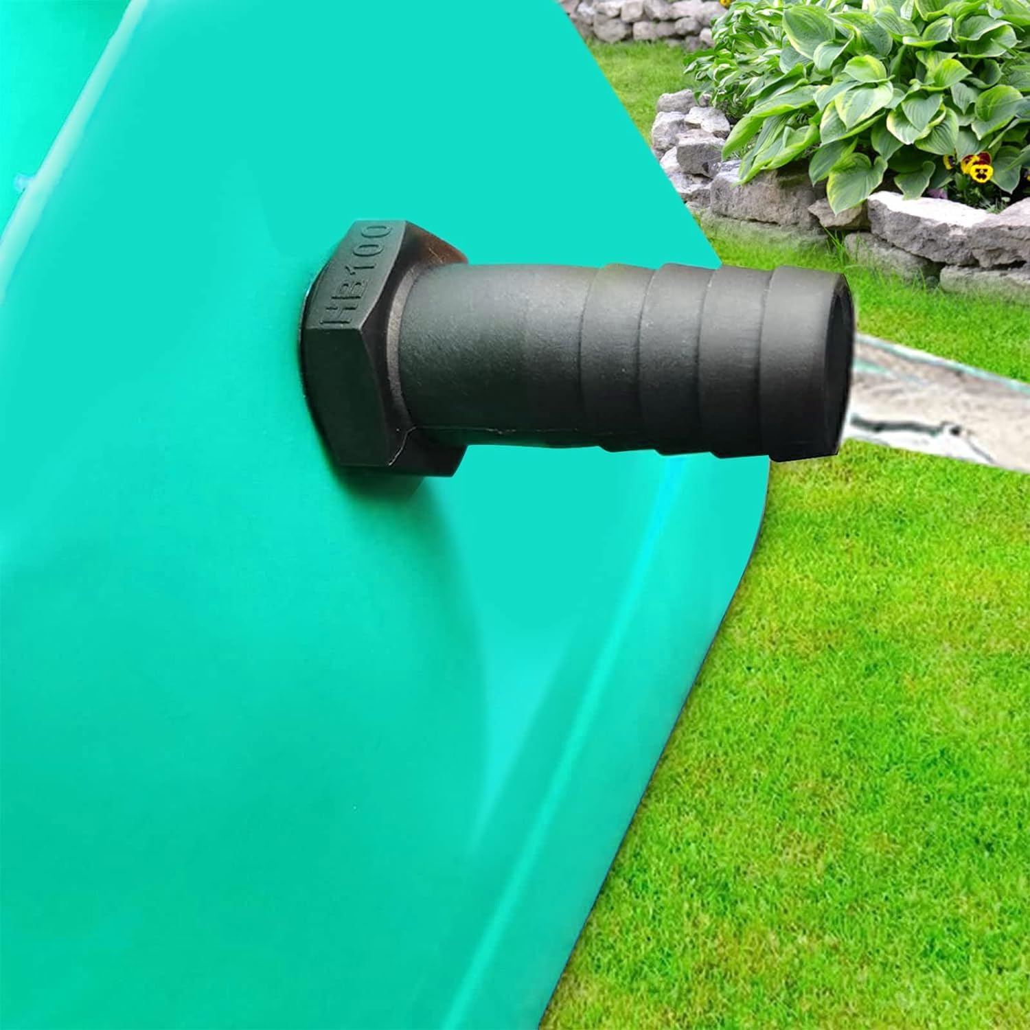 Kit Di Collegamento Per Barile Di Pioggia 32mm - Tubo Flessibile 50cm, Raccorderia E Apri-foro, Per Giardino - 2