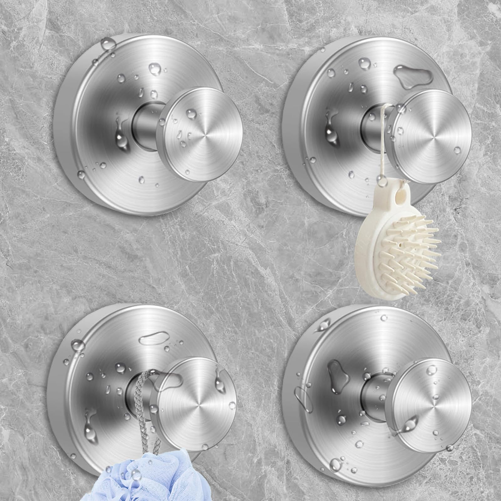 Jayruit Lot De 4 Crochets à Ventouse, Porte-serviettes Sans