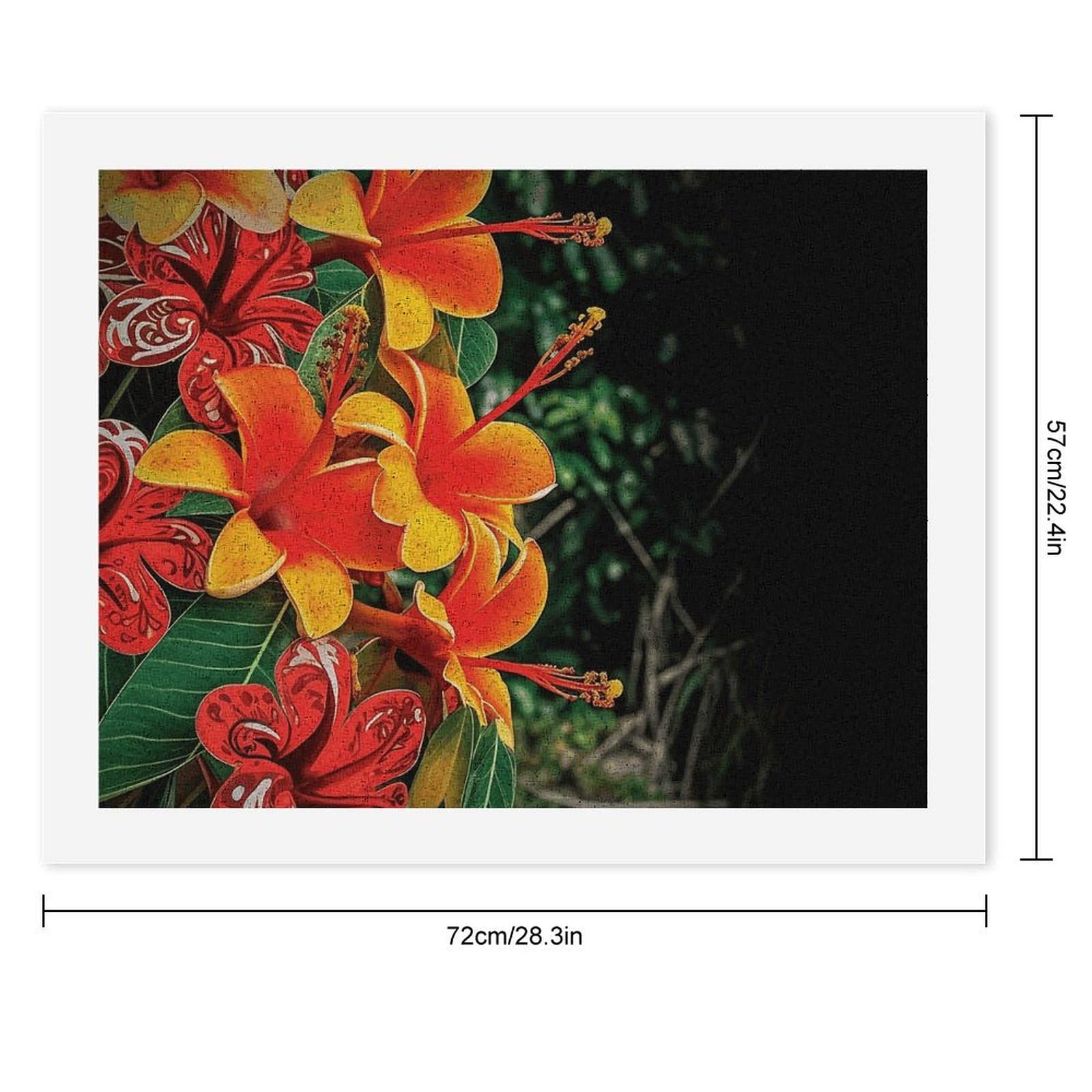 RTBKLYQ Kit per dipingere con i numeri, per adulti e principianti, fiori hawaiani, fai da te, pittura a olio, tela per kit di pittura, regalo per la casa