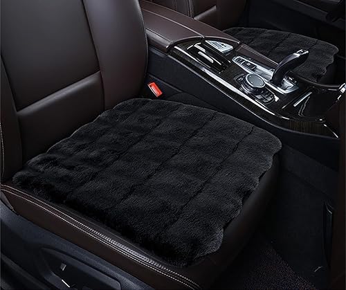 2 fundas de asiento de automóvil, fundas de asiento de imitación de visón de lujo para parte inferior del asiento delantero del automóvil, protector