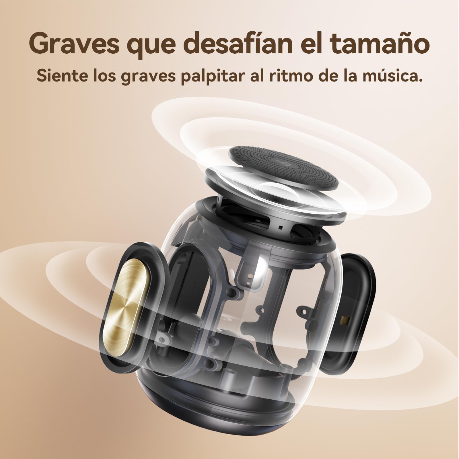 Tronsmart T8 Mini Bocina Bluetooth Portátil, Sonido equilibrado en 360°, IPX7, hasta 20 Horas de batería (Negro)