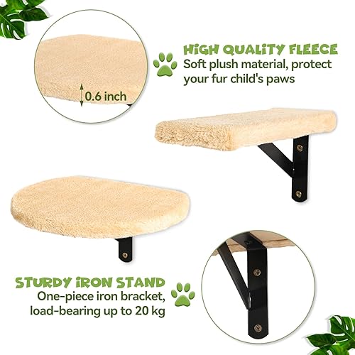 Miniatura 3 de Estantes de pared para gatos, hamaca para gatos montada en la pared, estantes para gatos con 3 escalones, estantes para gatos y perchas para pared,