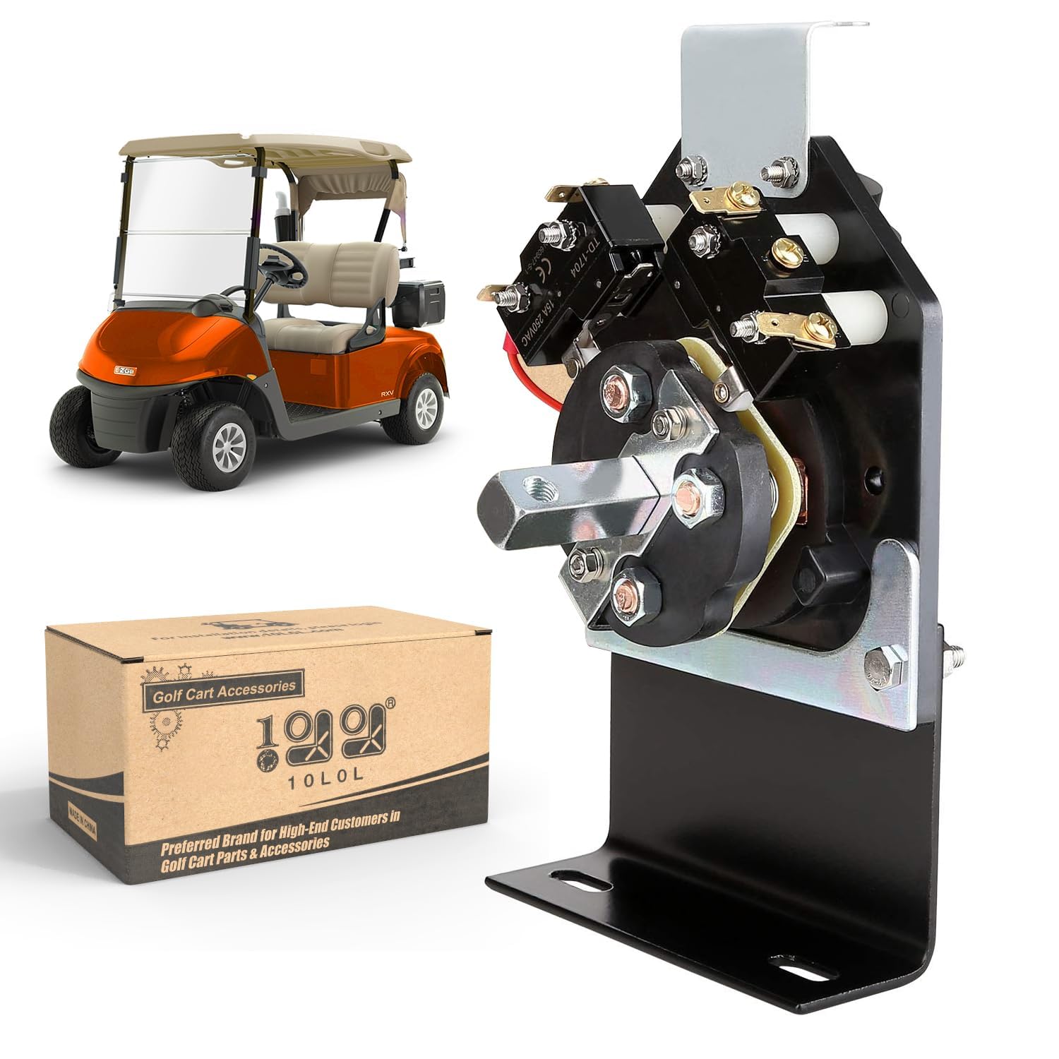 View 1 of 10L0L Forward Reverse Switch Assembly for EZGO Marathon 36V Golf Cart