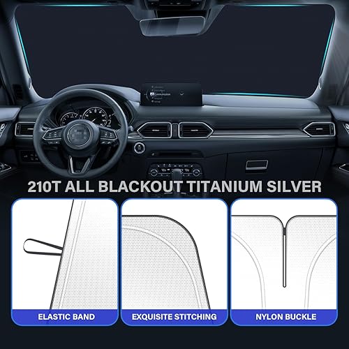 Miniatura 7 de Parasol para parabrisas de automóvil compatible con Mazda CX-5 CX5 CX5 2017 2018 2019 2020 2021 2022 2023