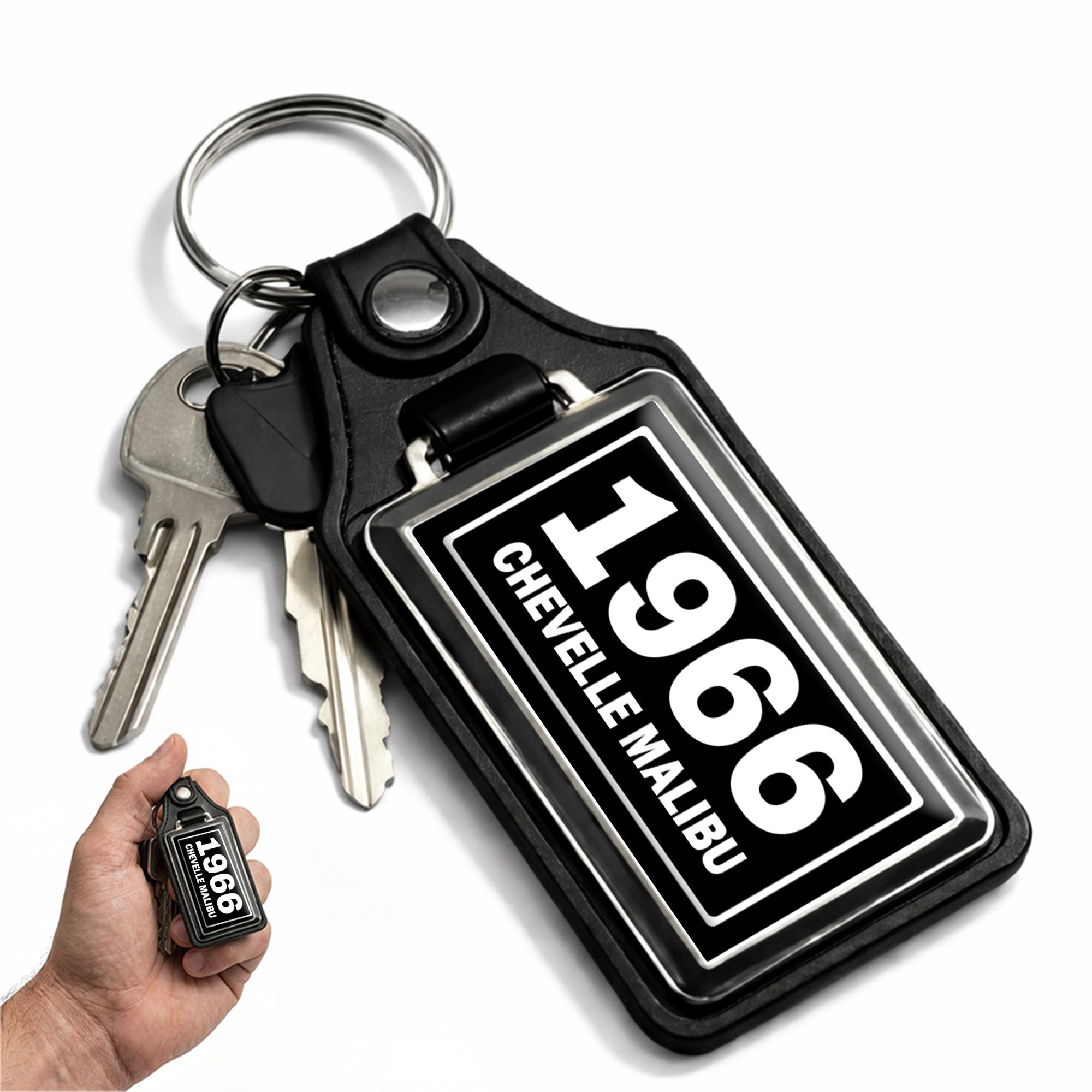 1966 Compatible with Chevelle Malibu Design Key Chain Key Holder Key Ring