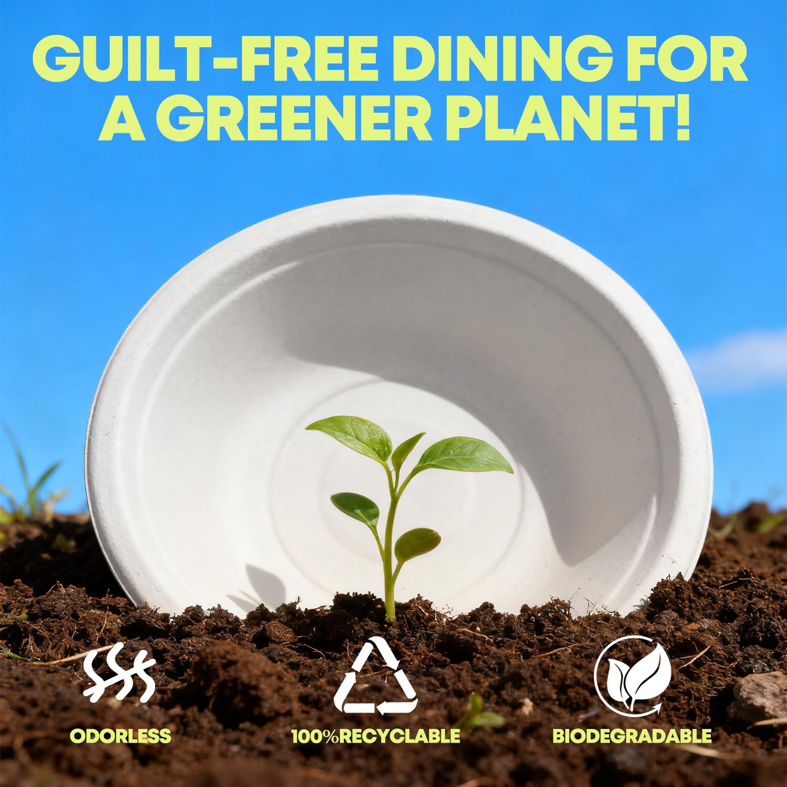 Compostable Paper Bowls - 100 Count -5
