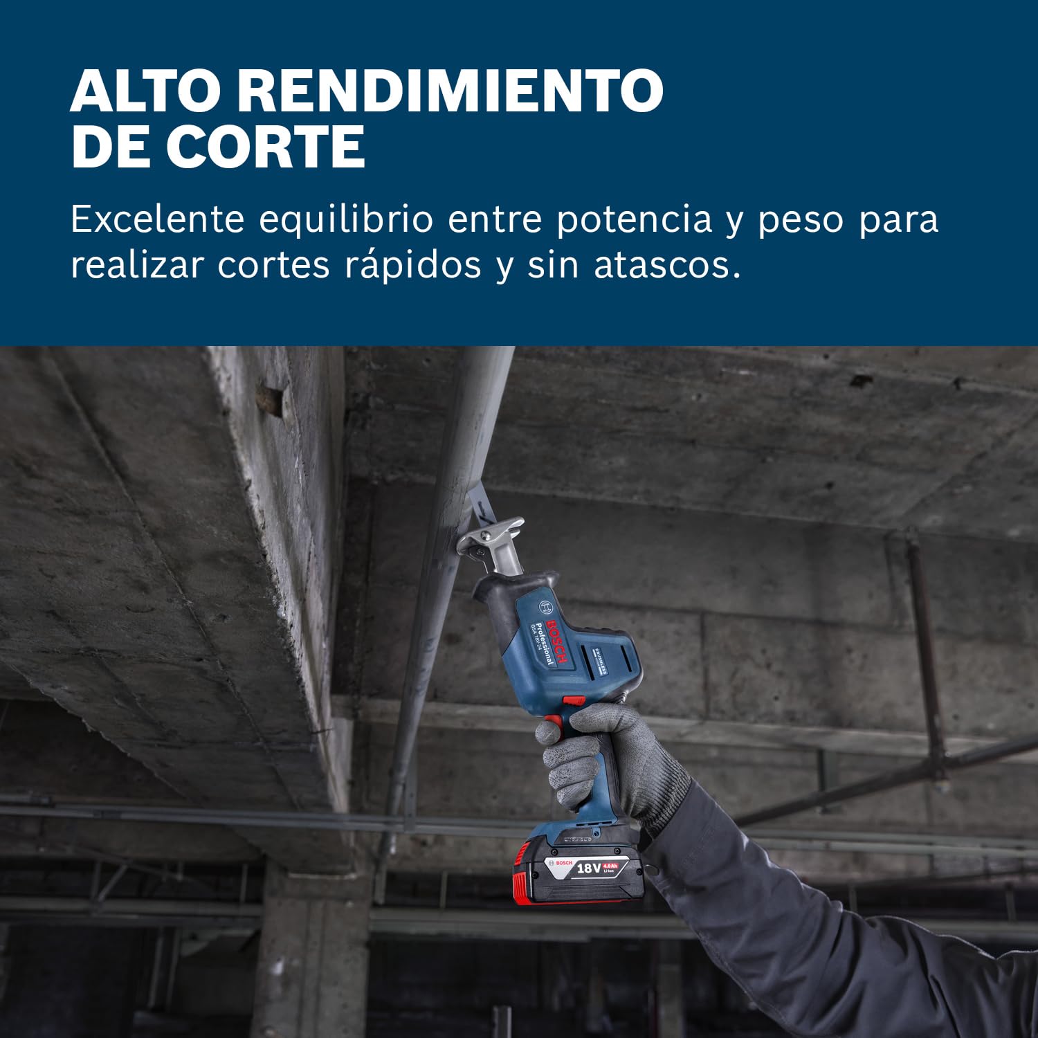 Bosch Professional 18V System Sierra Sable a Batería GSA 18V-24 (incl. S922EF, S2345X, kit de gancho para escalera, L-BOXX)