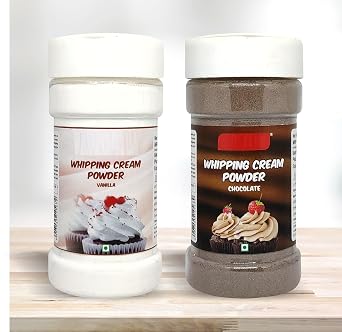 Whipping Cream Powder- Vanilla & Chocolate, 125g Each Pack of 2