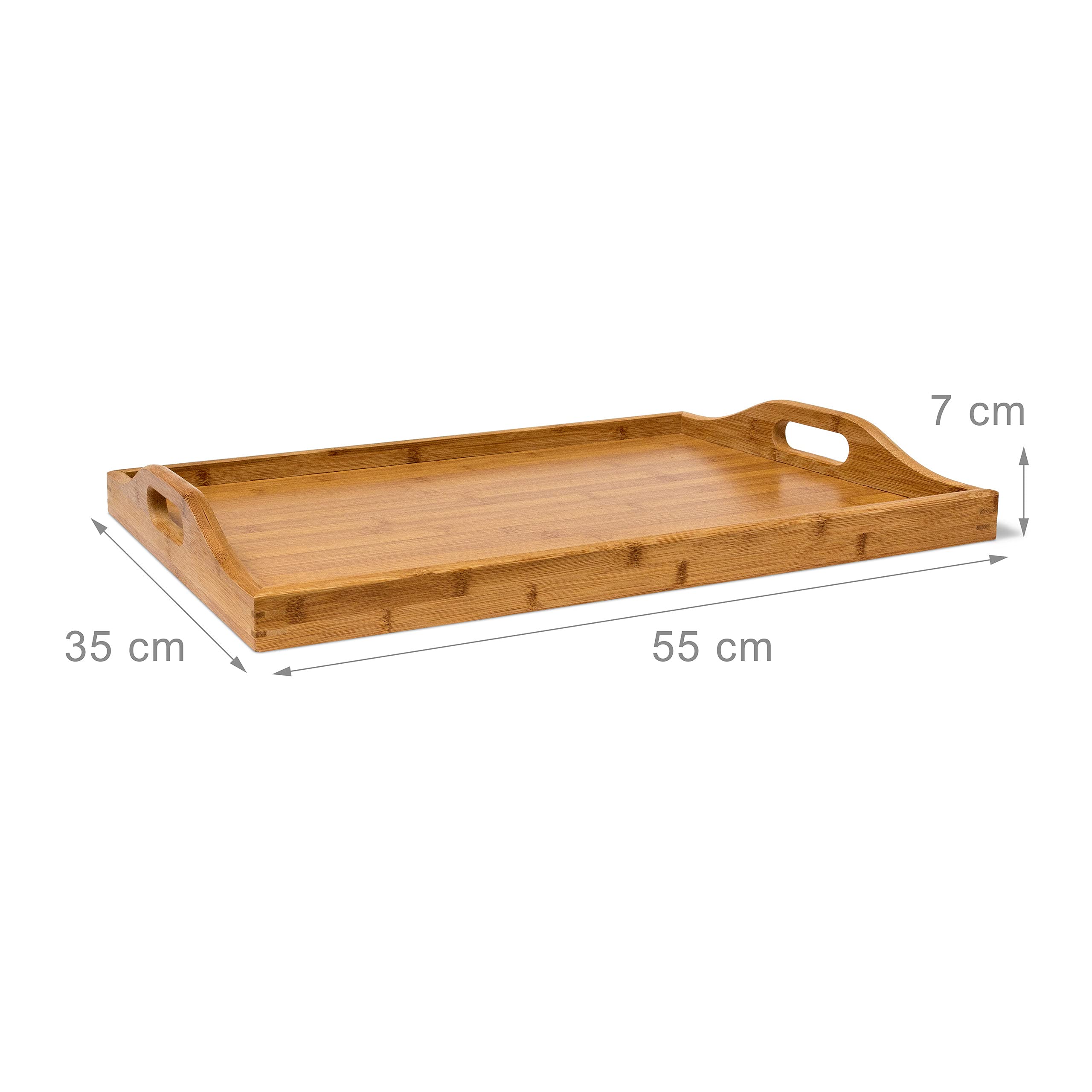 Relaxdays Table d'appoint pliante, avec tablette, table de salon basse, en bambou, H x L x P : 63,5 x 55 x 35 cm, nature
