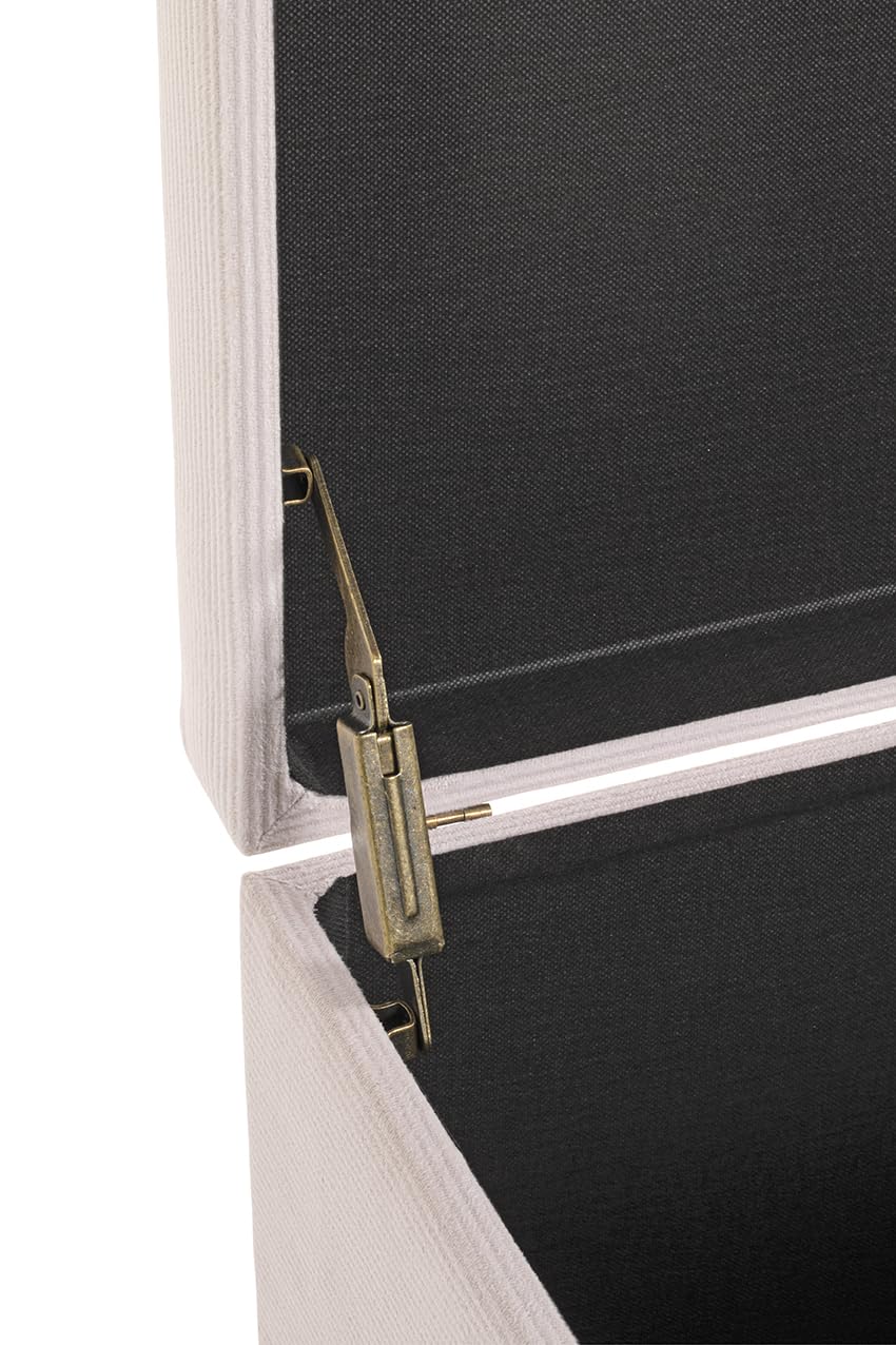 HAKU Cassapanca per sedili crema, MDF, tessuto in corda - Dim. L 58 cm x A 42 cm x P 39 cm, Stile Moderno