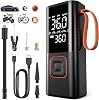 Tyre Inflator Portable Air Compressor, 150PSI Car Tyre Pump 7500mAh 5 Modes Auto Shut-Off Autopump w/ 5 Nozzles Flashlight Cordless Inflators Car Accessories for Car, Bike, Ball, Motorcycle