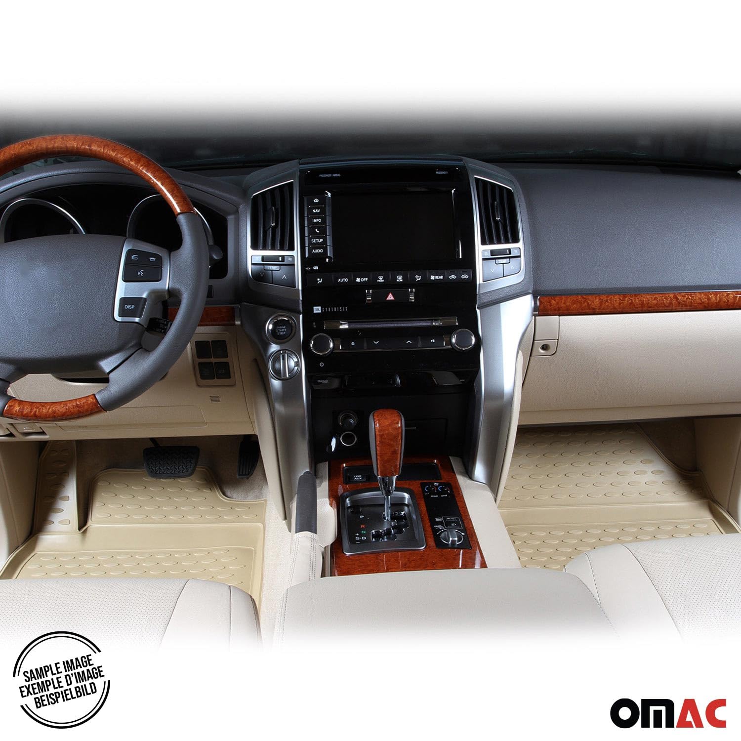 OMAC Dywaniki Gumowe Dywaniki Pasujące do Audi Q7 4LB 2006-2015 TPE Dywaniki Samochodowe Beżowy 4X