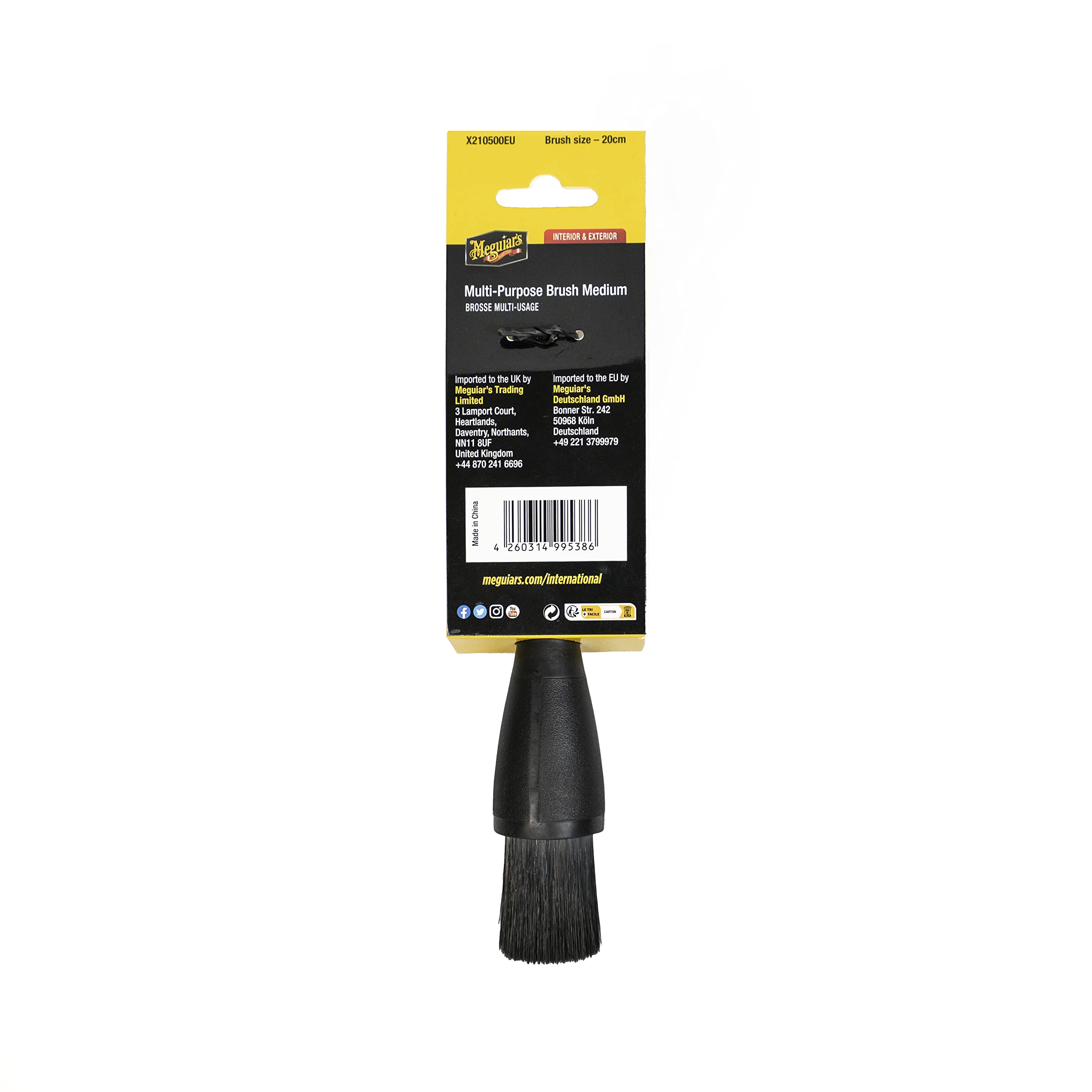 Meguiar's X210500EU Multi-Purpose Brush Medium, uniwersalna szczotka do pielęgnacji samochodu