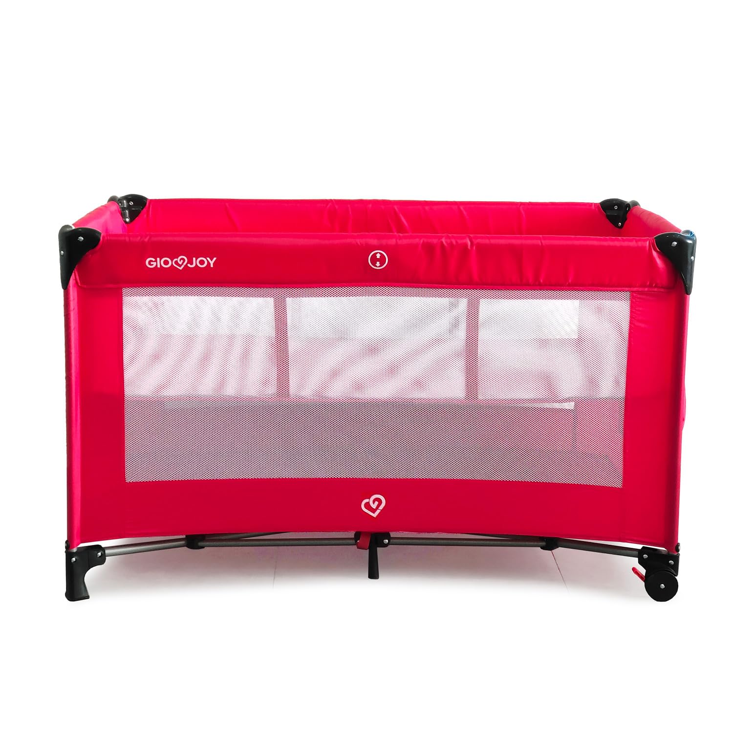 Lettino da Viaggio Comfort a 2 Livelli Pieghevole con Borsa di Trasporto, Rosso