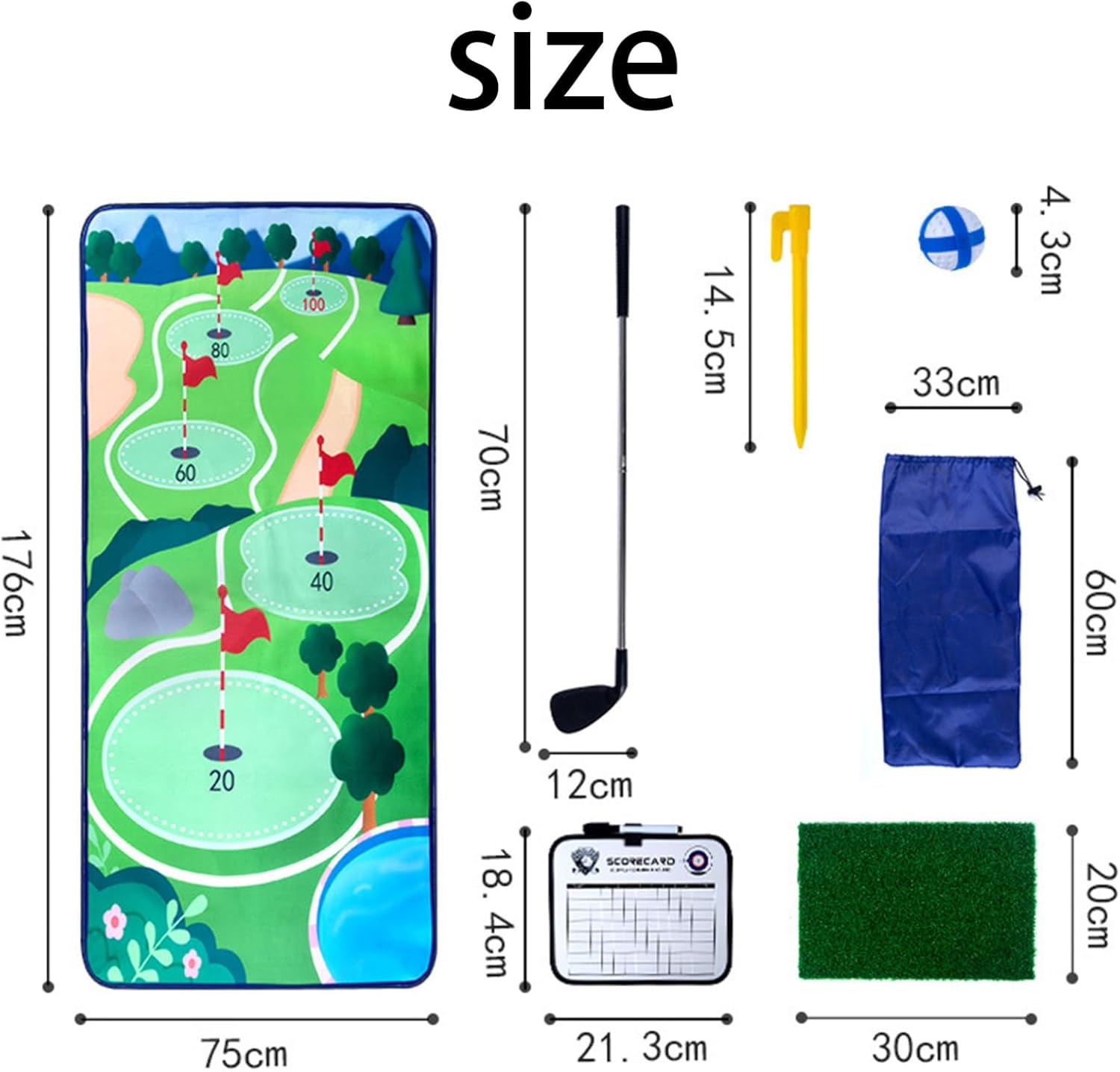 Oyolan Home Golf Game Set, Hitting Track Mat, Mark Carpet, Dart Target