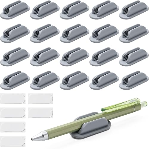 Miniatura 9 de Paquete de 10 soportes adhesivos para lápices para escritorio, soporte flexible de silicona para pared, oficina, escuela, hogar, aula, artículos