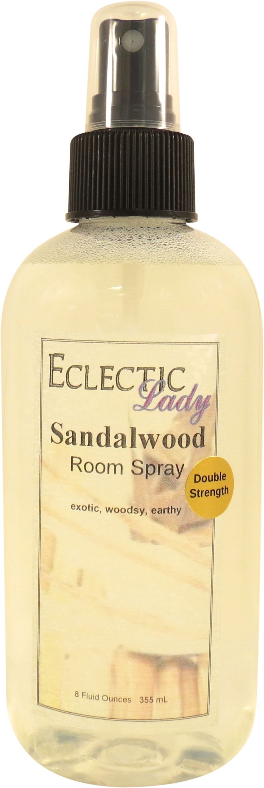 Sandalwood Room Spray (Double Strength), 8 Ounces, No Artificial Colors, Parabens, or Preservatives - Fragrant Aromatic Room Mist For Home, Room, Office
