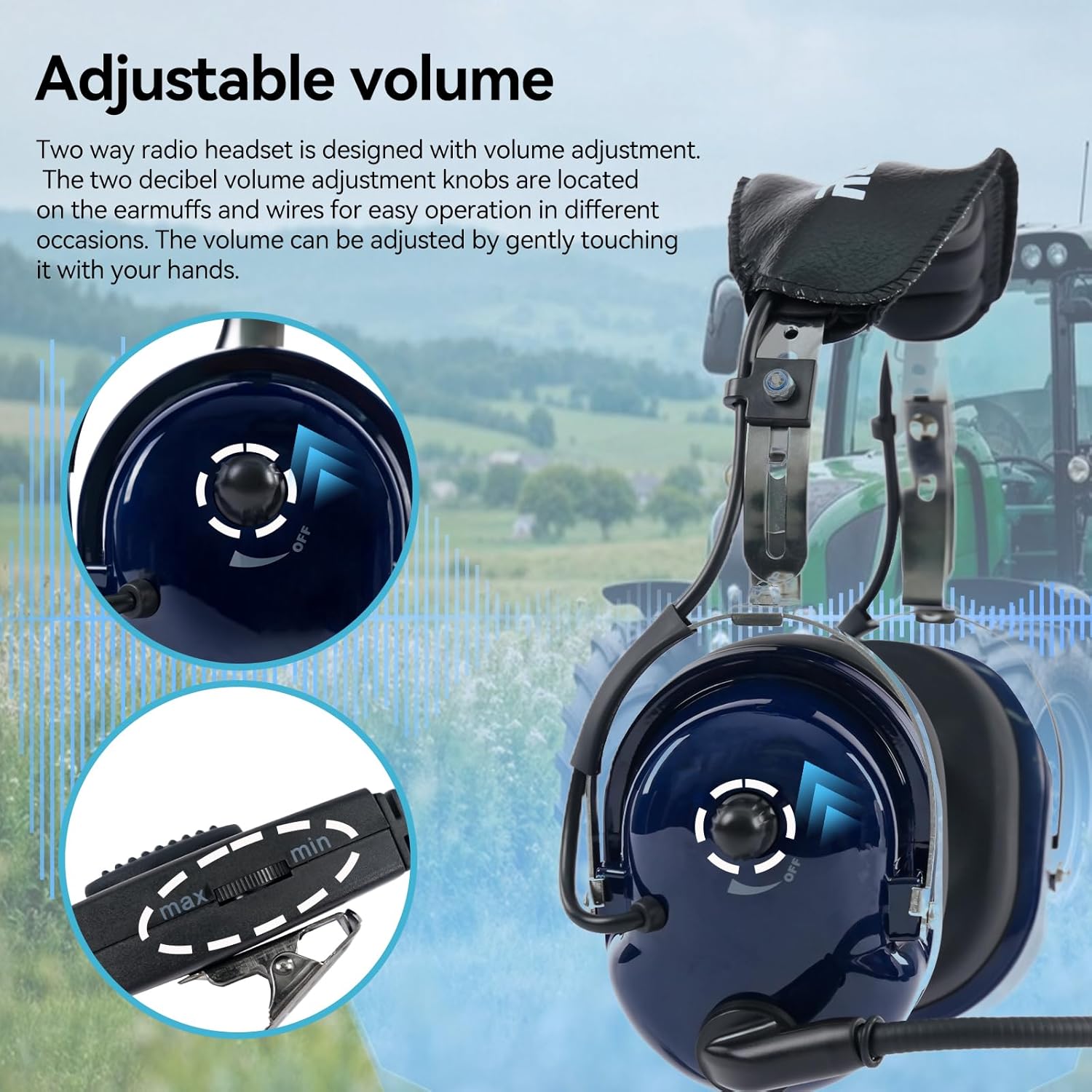 Retevis Noise Reduction Walkie Talkie Headset, Volume Adjustable, Hands Free, VOX Function, for Racing, Aviation, UTV, Two Way Radio Headset with Mic(1 Pack) - Image 7