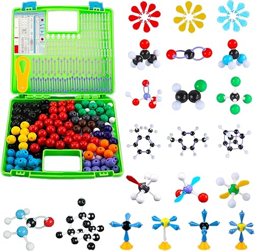 Kit completo de modelo molecular de química de 406 piezas, conjunto STEM orgánico e inorgánico, suministros para escuela media, secundaria y