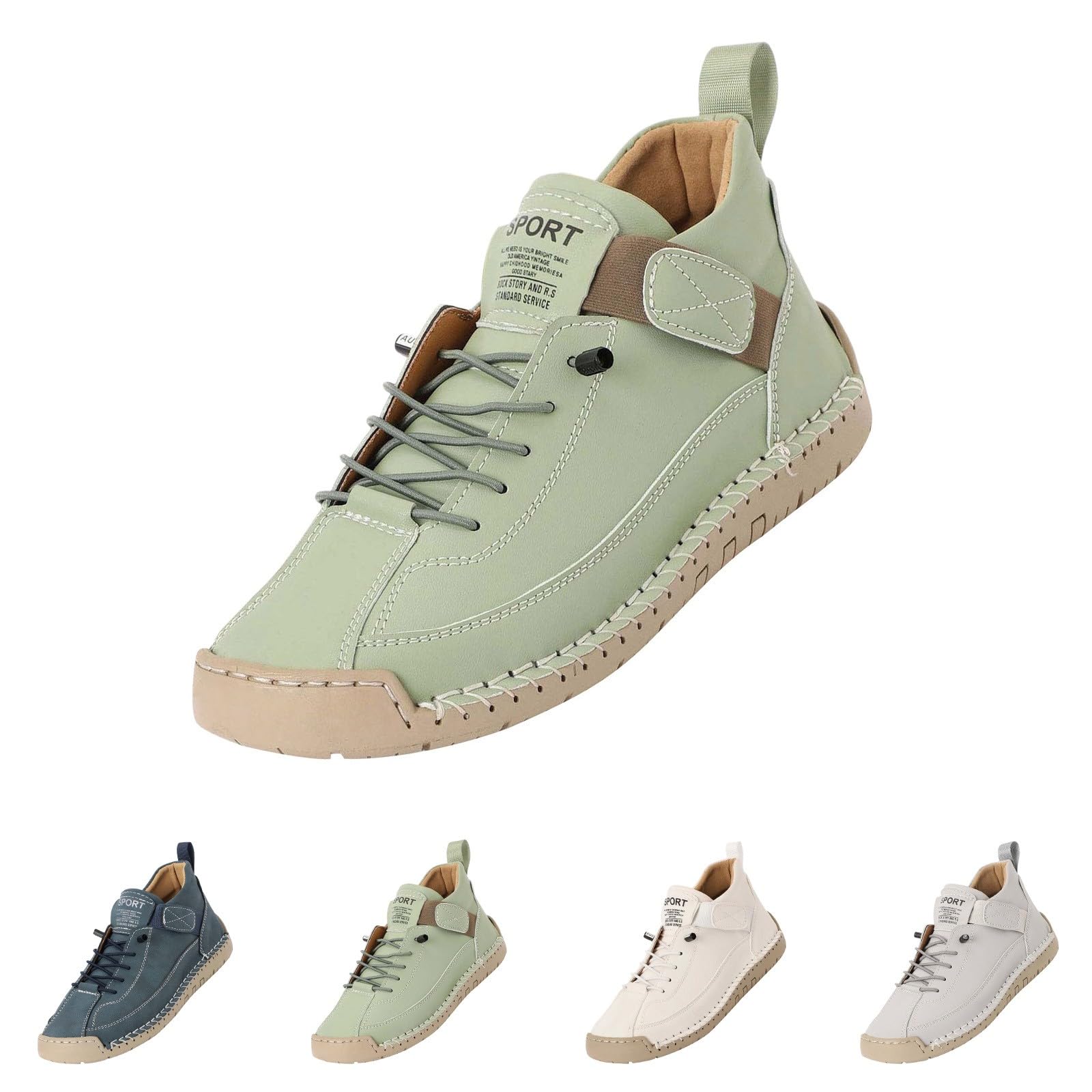 Scarpe da Ginnastica Donna Uomo Ortopediche in Pelle Comode Fondo Morbido Arch Support Scarpe da Camminare Fatte A Mano Plantar Fasciitis Traspirante, Slip On Ortotico per Quotidiano Casual Outdoor