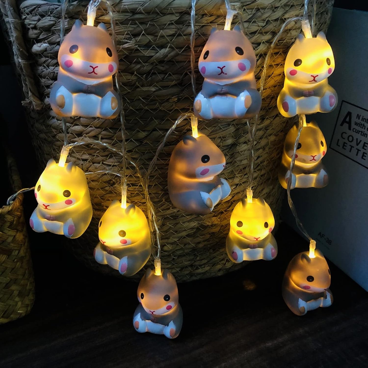 Sezrgiu 5.4 FT Cute Hamster String Lights,10 LED Hamster