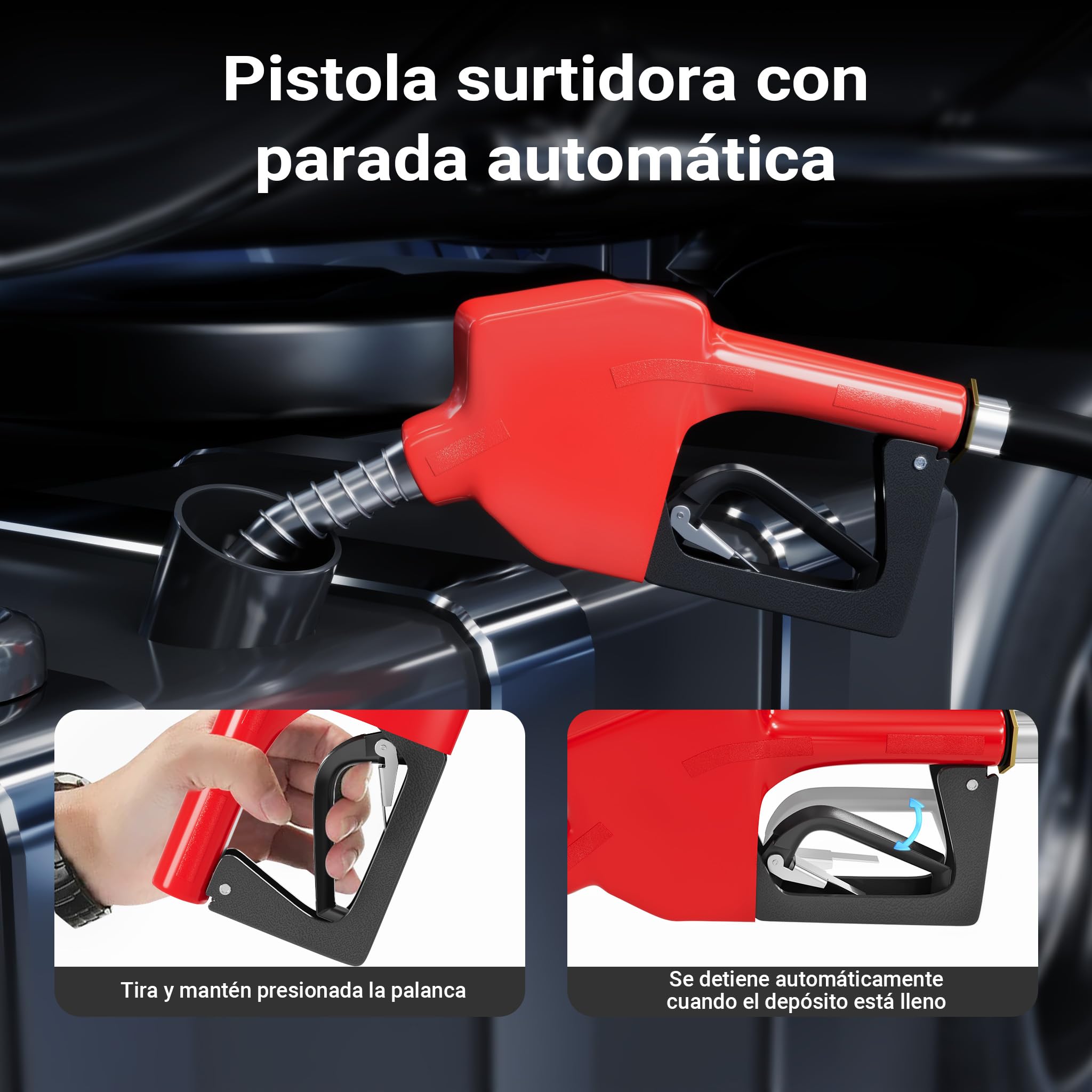 Wiltec Bomba autocebante para diésel y gasóleo 230 V / 550 W surtidor autoaspirante de gasoil 20-60 l/min con pistola automática y contador para trasvase trasiego de combustible