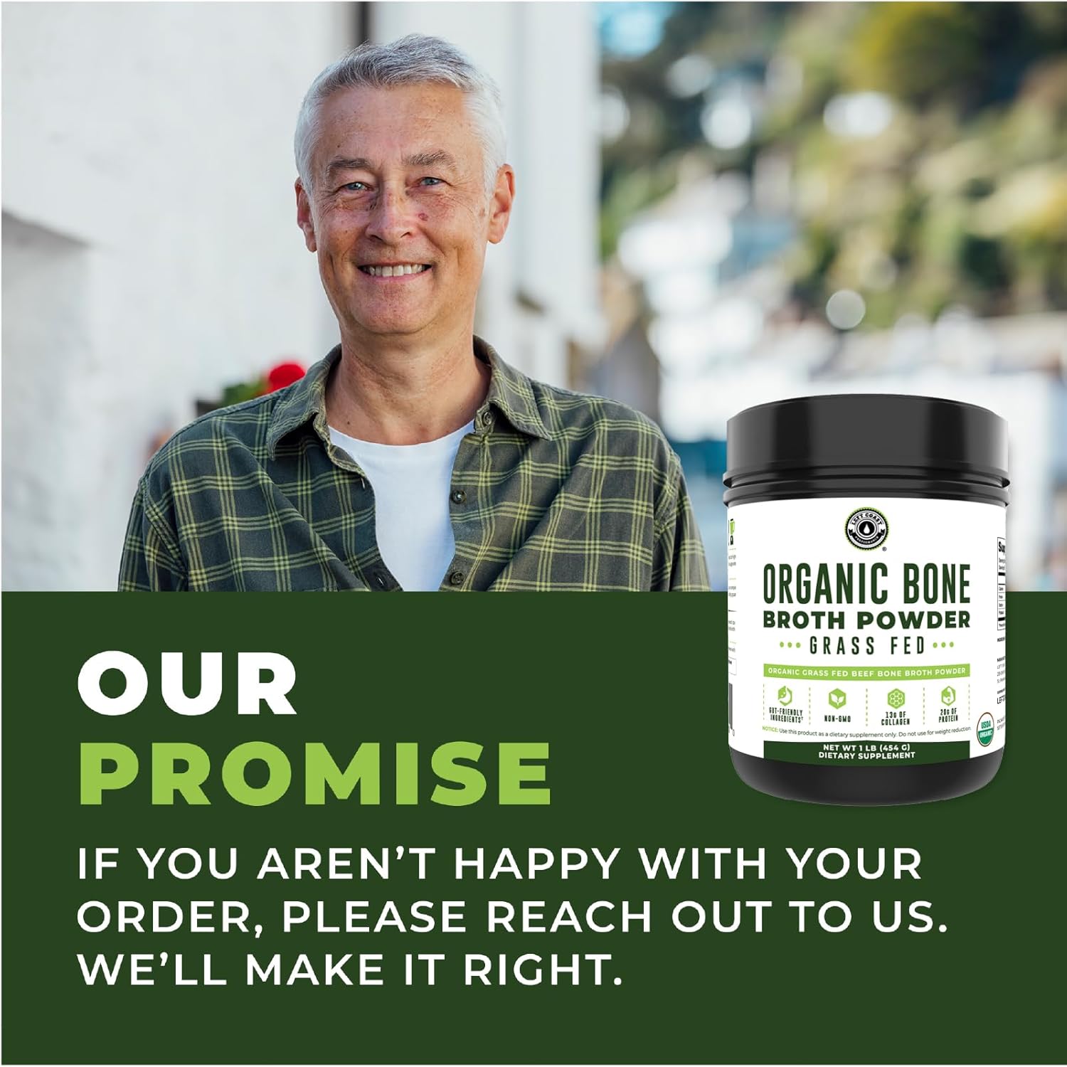 16oz Organic Bone Broth Protein Powder from Grass Fed Beef - USDA Certified Organic, Single Ingredient, Rich in Collagen, Glucosamine, No Additives, Perfect for Carnivore, Paleo, and Keto Diets - Image 9