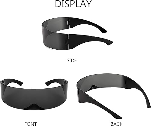 Miniatura 4 de FEISEDY Gafas de sol con visera cibernética futurista de los años 80 para hombres y mujeres, estilo punk, Cosplay B2740