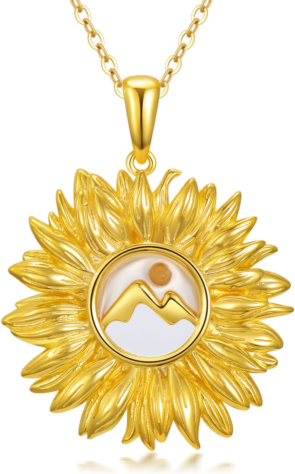 MeetMuseYou are My Sunshine Sunflower Necklace for Women 925 Sterling Silver Mustard Seed Pendant Necklace Faith Jewelry for Birthday Christmas