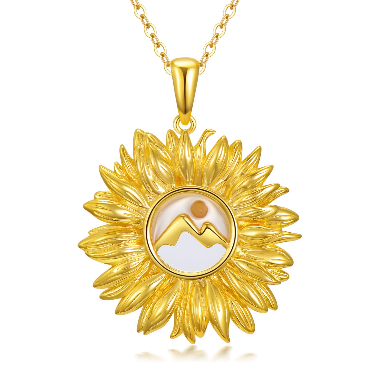 MeetMuseYou are My Sunshine Sunflower Necklace for Women 925 Sterling Silver Mustard Seed Pendant Necklace Faith Jewelry for Birthday Christmas