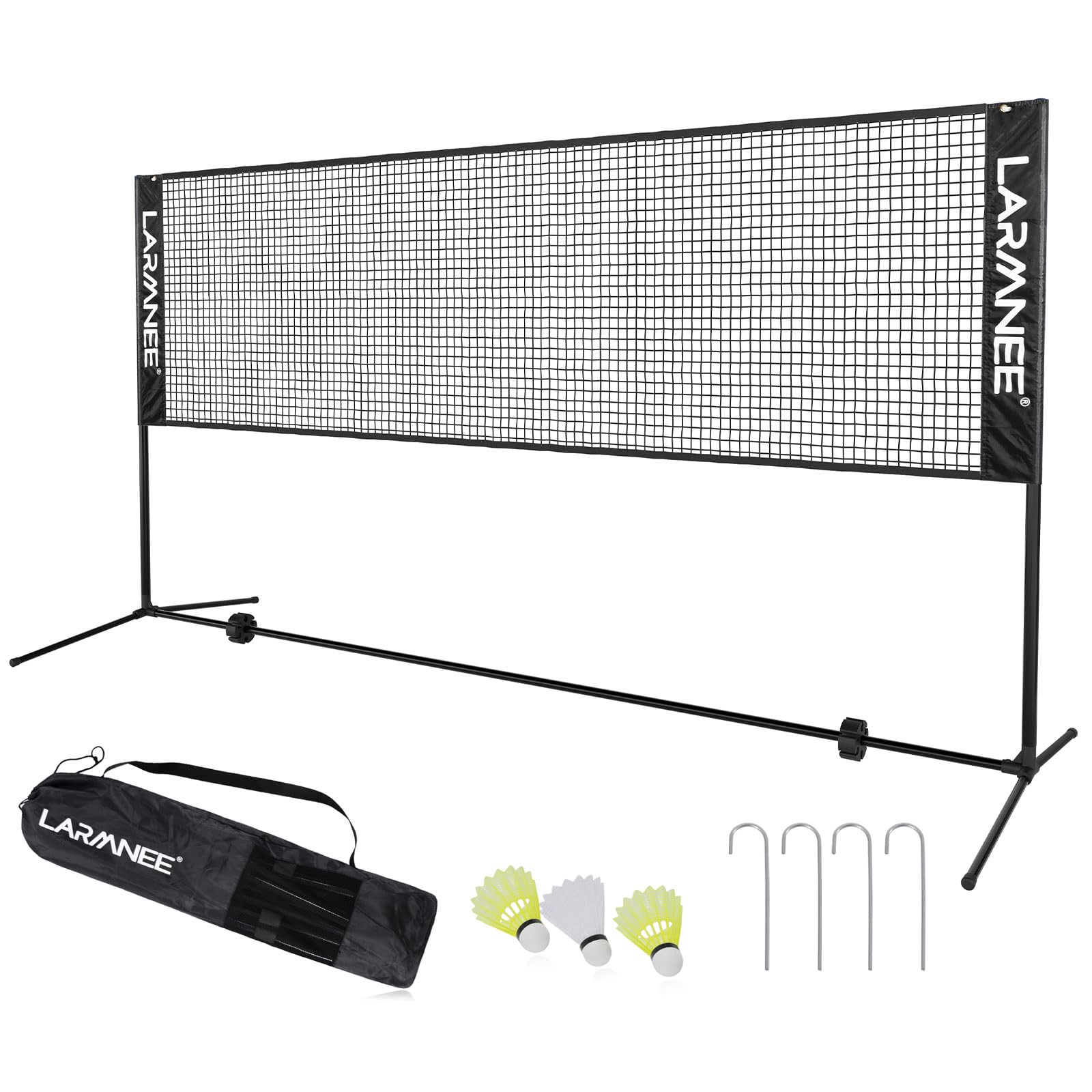 LARMNEE Red de Bádminton, Red de Tenis, Red Deportiva Portátil, Red de Bádminton Plegable, Ajustable en Tres Niveles, Juego de Rede de Entrenamiento para Exteriores Que Incluye Red — view 24