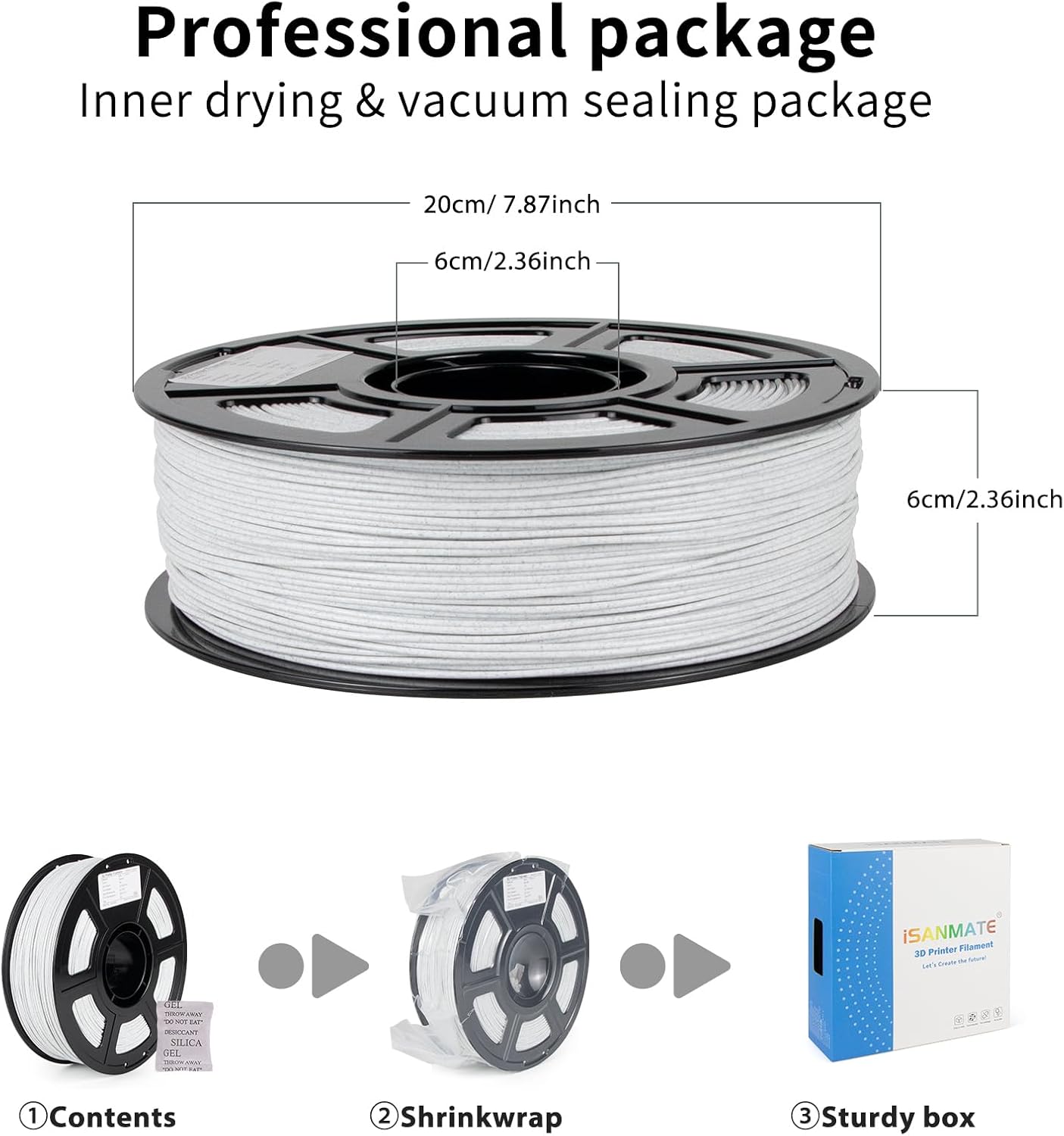 iSANMATE ASA Filament 1.75mm Marble 1KG, UV & Weather Resistant 3D Printer Filament Perfect for Outdoor Functional Parts, Dimensional Accuracy +/- 0.02mm, 1kg Spool (2.2lbs)