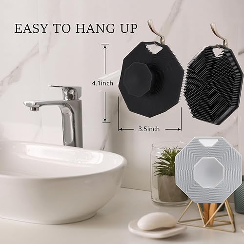 Miniatura 7 de Cepillo exfoliante corporal de silicona, 3 unidades con esponja de silicona, cepillos de baño y cuerpo para hombres, mujeres, niños, mascotas, uso