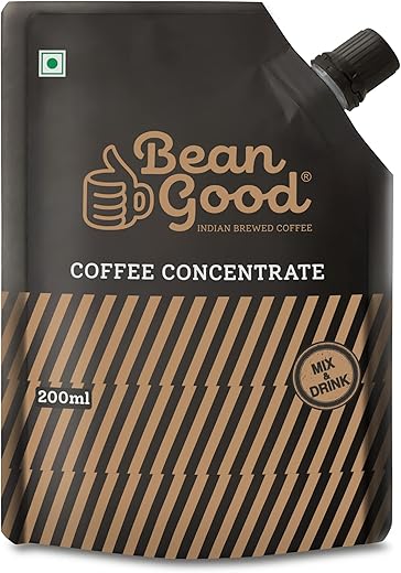 Bean Good Indian Brewed Coffee Concentrate – Serves 20 Cups – 200ml Instant South Indian Filter Coffee Decoction – 80% Coffee & 20% Chicory Blend – Just Add Hot Water/Milk/Sugar