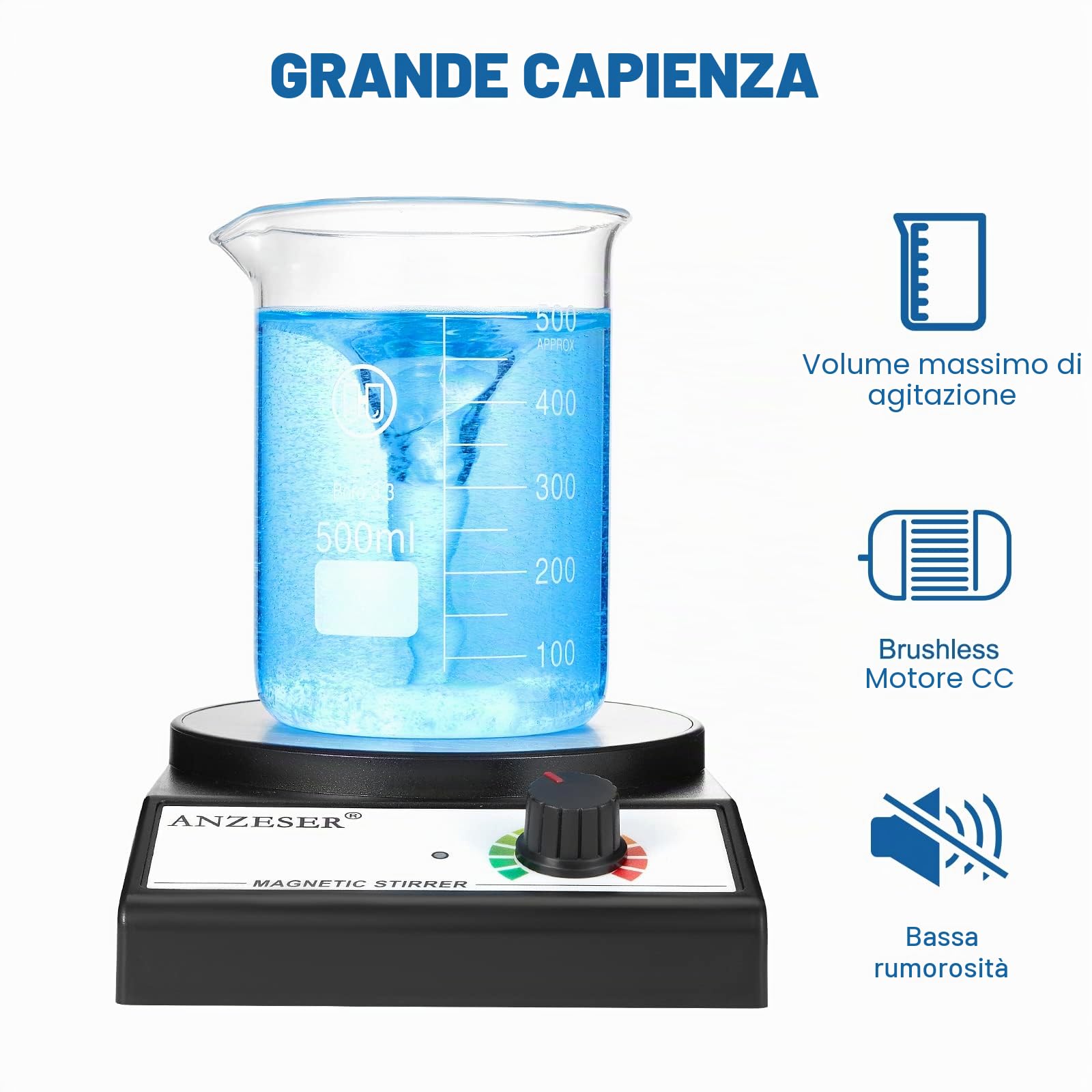 Mixer magnetico agitatore magnetico 3000 RPM con agitatore Max capacità di agitazione