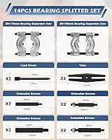 Vista 8 de DAYUAN Juego de 14 extractores separadores de rodamientos, resistente capacidad de 5 toneladas, kit de extractor de rodamientos de 2" y 3