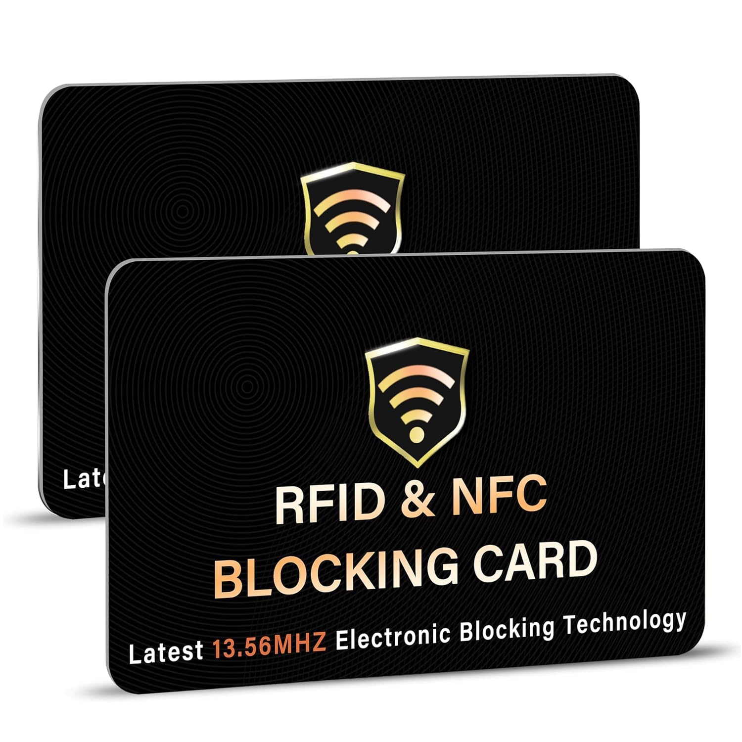 RFID 2 Pack RFID Blocking Card One Card Protects Entire Wallet Purse, NFC Contactless Bank Debit Credit Card Protector ID ATM Guard Card Blocker - Black-image-8