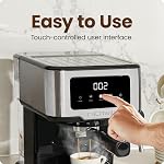 Machine à expresso Chefman CraftBrew, machine à expresso numérique à pompe de 15 bars avec buse à vapeur pour latte et cappuccino, machine à café expresso compacte avec réservoir d'eau amovible de 1,5 L - Acier inoxydable