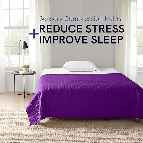 Vista 25 de YnM - Manta con peso para adultos, algodón pesado, perlas de vidrio refrescantes para usar todo el año, ideal para una persona de 240 libras